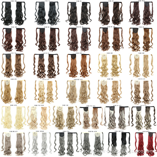 High Temperature Fibre Synthetic Ponytail Hairpiece Wrap Around Ponytail Synthetic Ponytail Hair Extensions With Hairpins